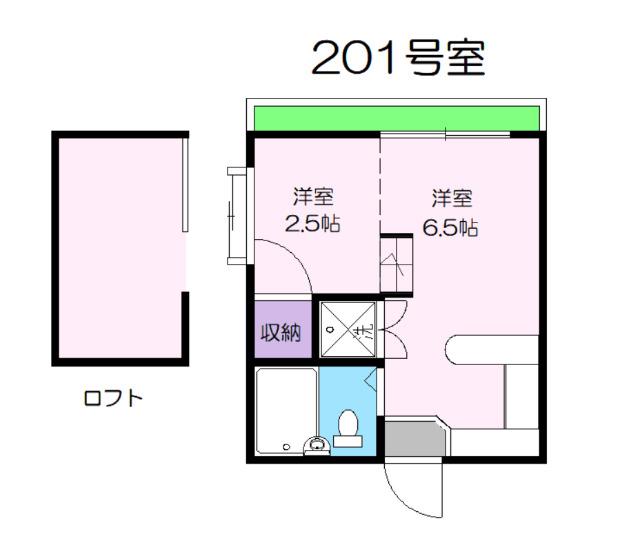 アイムズガーデン22(1K/2階)の間取り写真