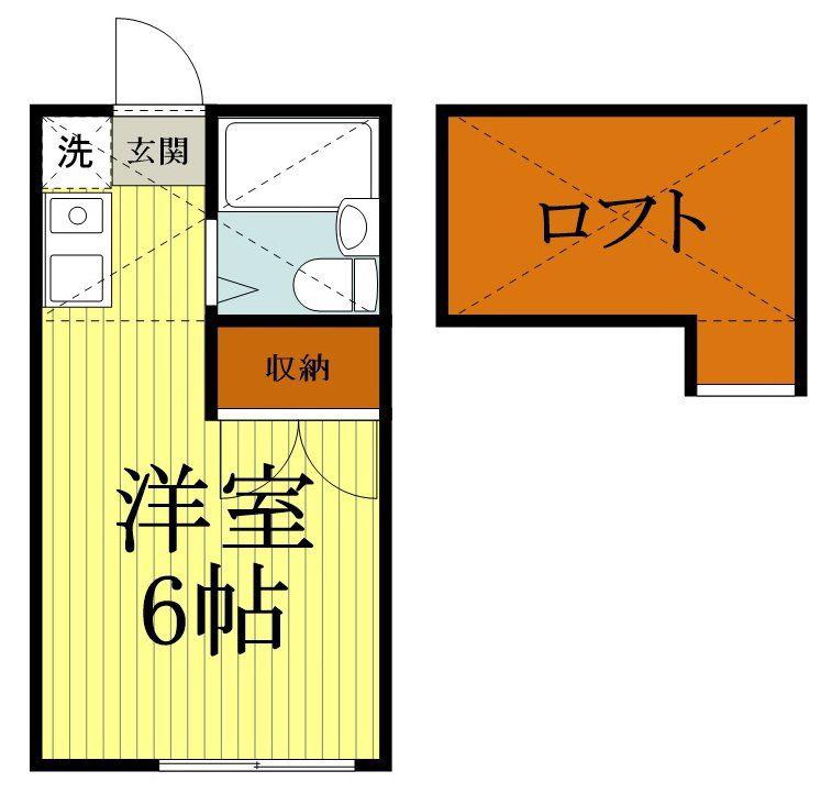 グッドパレス西八王子(ワンルーム/2階)の間取り写真