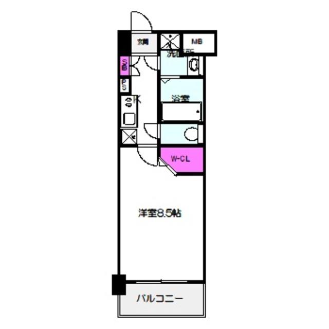 JPレジデンス大阪城東4(1K/2階)の間取り写真