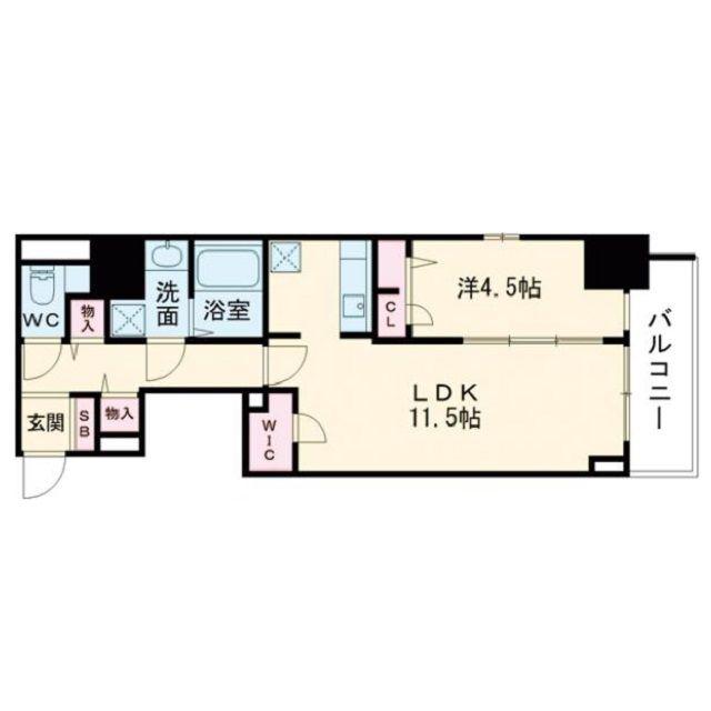 S-RESIDENCE阿波座BOUNCY(1LDK/4階)の間取り写真