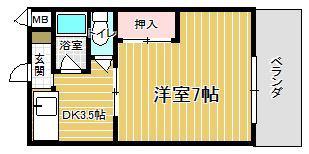 アートメゾン諸岡(1K/2階)の間取り写真