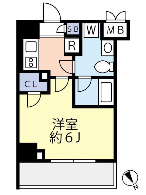 グランヴァン元住吉(1K/3階)の間取り写真