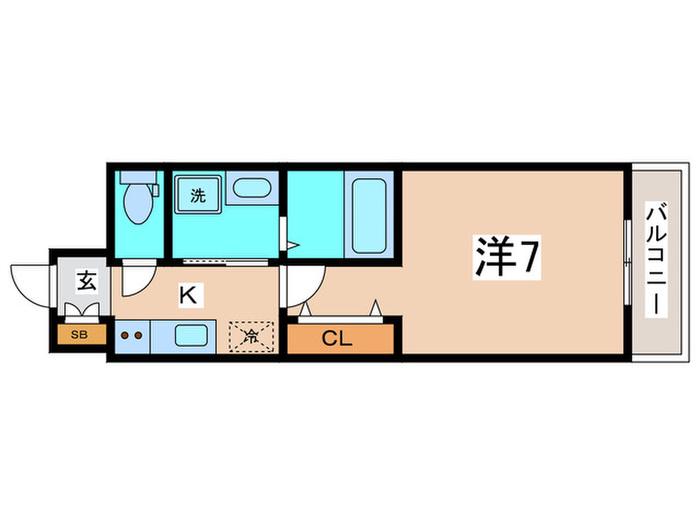 アーバンパーク田辺(1K/9階)の間取り写真