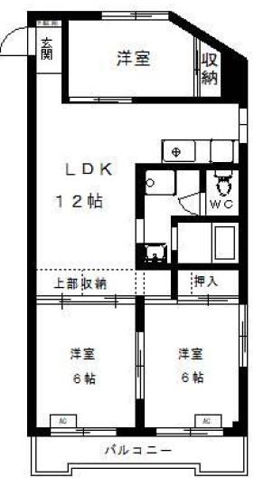 こがねマンション(3LDK/3階)の間取り写真