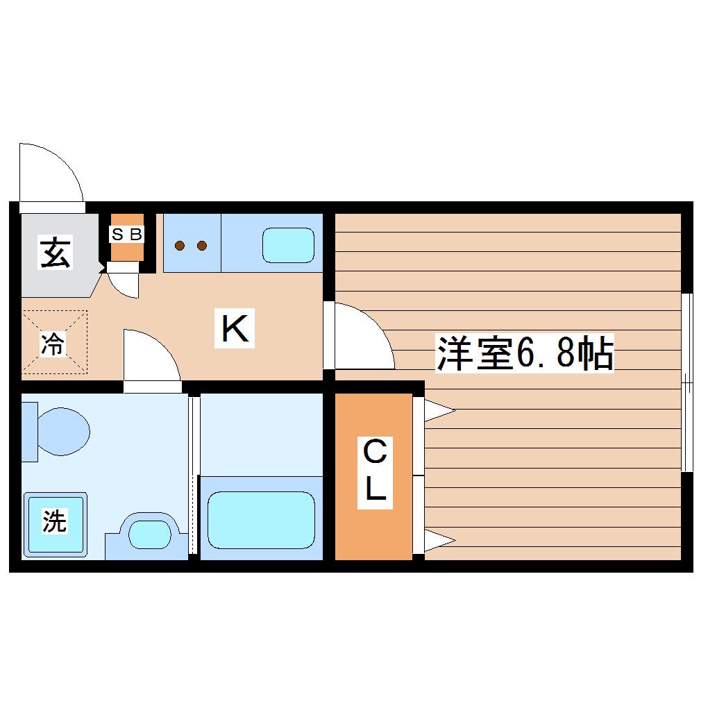 YUZURU 長町(1K/3階)の間取り写真
