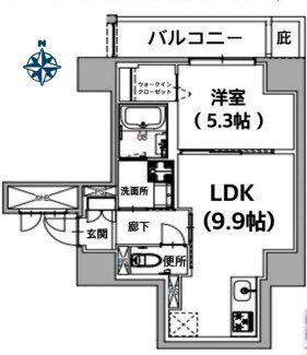 レジデンス王子山田屋(1LDK/6階)の間取り写真