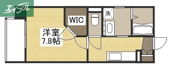 カサ・セグーラ田町(1K/2階)の間取り写真