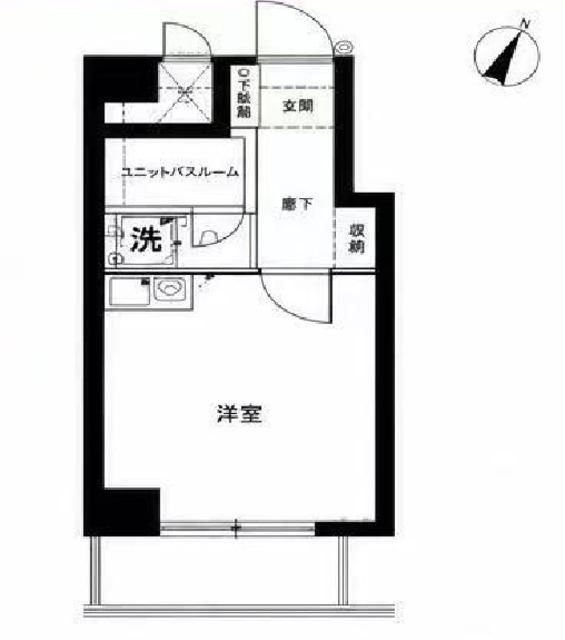 ライオンズマンション川口並木(1K/4階)の間取り写真