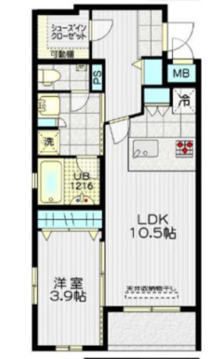 ラフィス中野(1LDK/3階)の間取り写真