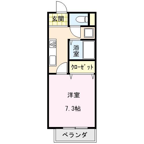 ミレニアムハウス(1K/1階)の間取り写真