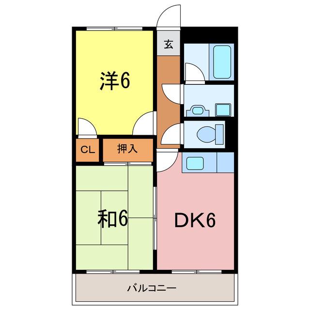 COLINA(2DK/3階)の間取り写真