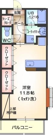 ロゼック大高(ワンルーム/4階)の間取り写真