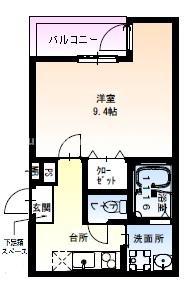 フジパレス塚本駅西II番館(1K/3階)の間取り写真