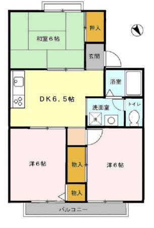 アネックス戸頭 AB(3DK/2階)の間取り写真
