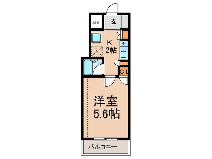 ダイアパレス通町(1K/9階)の間取り写真