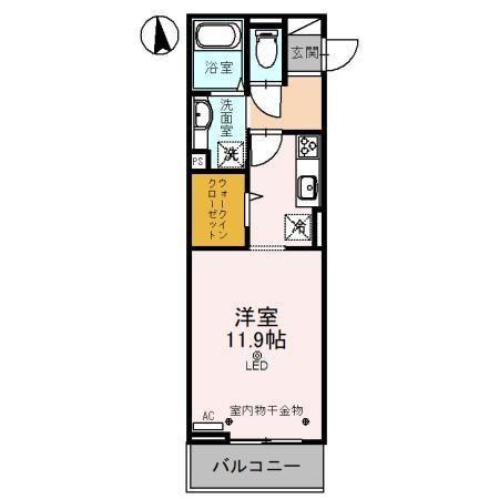 TS COURT(ワンルーム/2階)の間取り写真