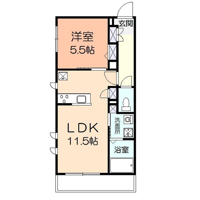 リラフォートコウ(1LDK/1階)の間取り写真