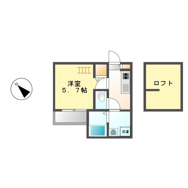 グラード(1SK/1階)の間取り写真
