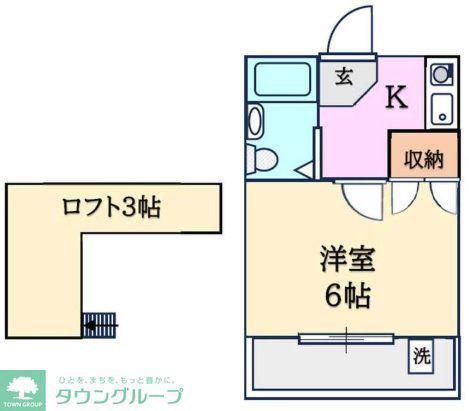 ミユテ北坂戸(1K/2階)の間取り写真