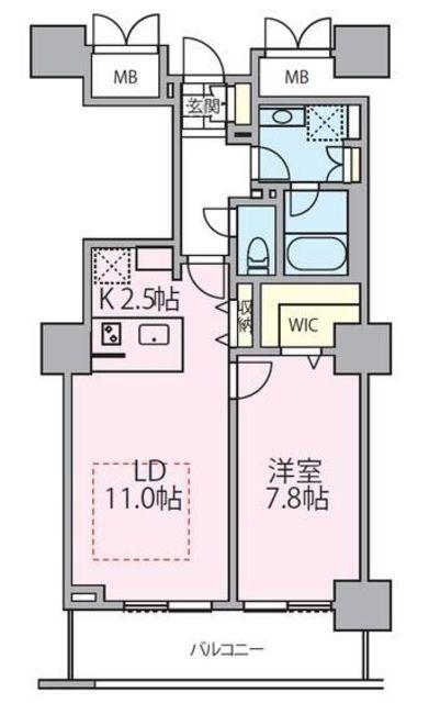 ロイヤルパークスタワー南千住(1LDK/4階)の間取り写真
