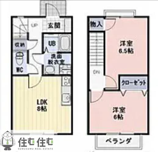 ディアスボナールA・B(2LDK/1階)の間取り写真
