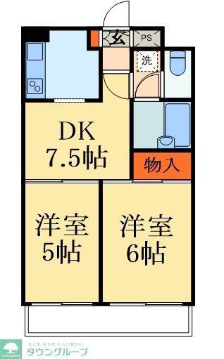 TS GARDEN行徳(2DK/1階)の間取り写真