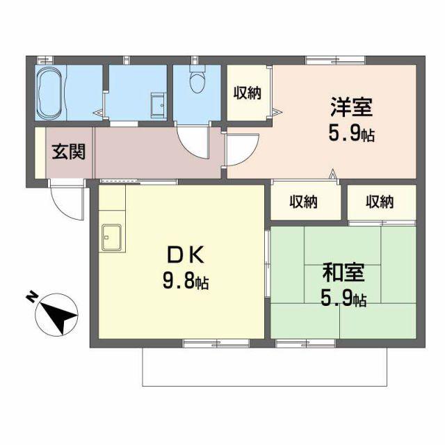 カーサワケダ(2DK/1階)の間取り写真