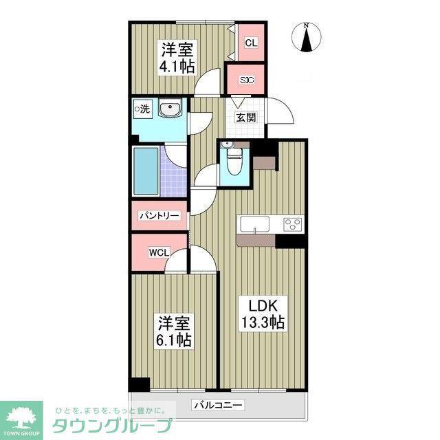 荻嶋グリーンハイツ(2DK/4階)の間取り写真