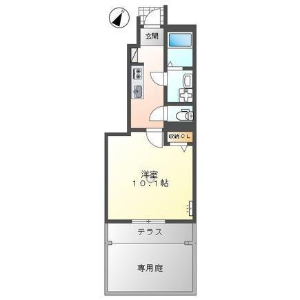 CHERRY・BLOSSOMII(1K/1階)の間取り写真