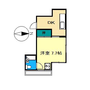 S・Gビル(1DK/2階)の間取り写真