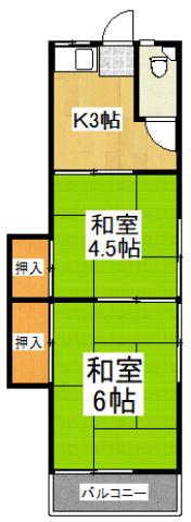 第3元秀荘(2K/2階)の間取り写真