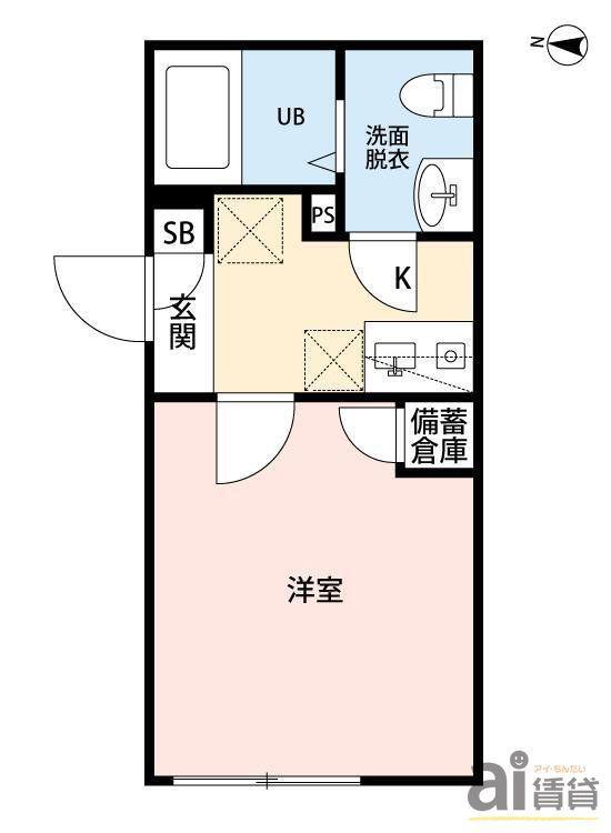 ルシエル一橋学園(1K/2階)の間取り写真
