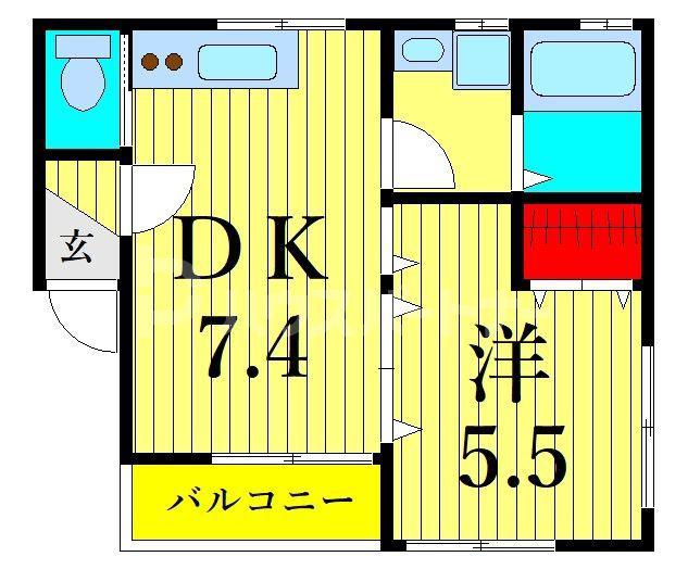 ブランノワール(1DK/2階)の間取り写真