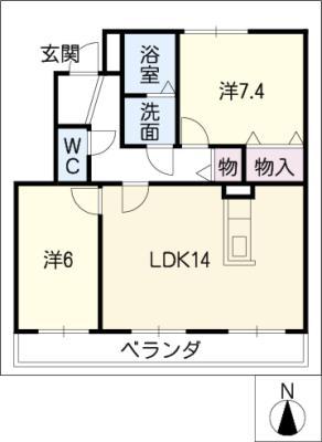 コージーコート和(2LDK/3階)の間取り写真