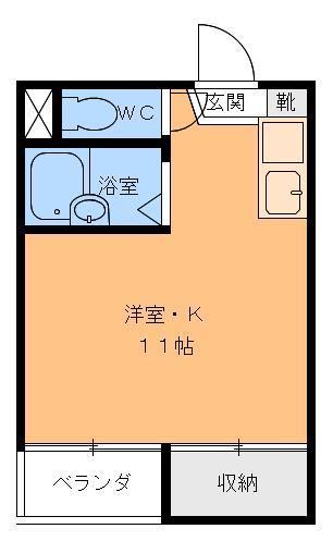 ビューハイツ島口(ワンルーム/3階)の間取り写真