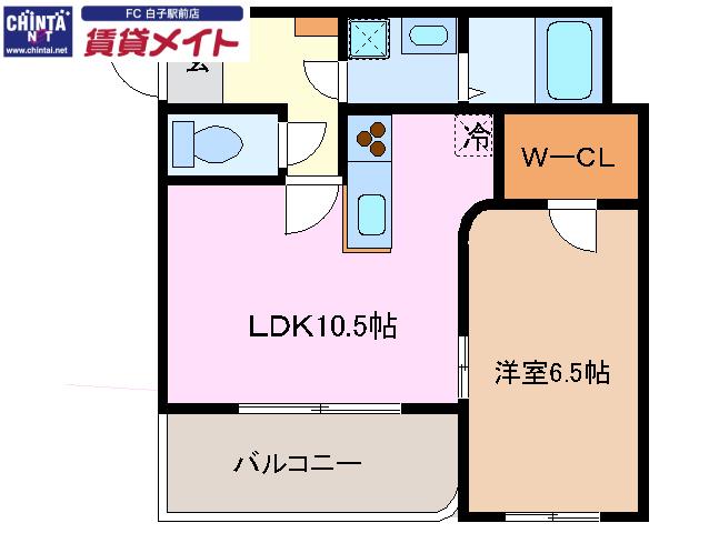 ラフィネ(1LDK/2階)の間取り写真