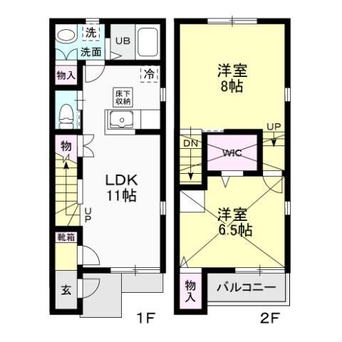ア・ラ・モードB(2LDK/1階)の間取り写真