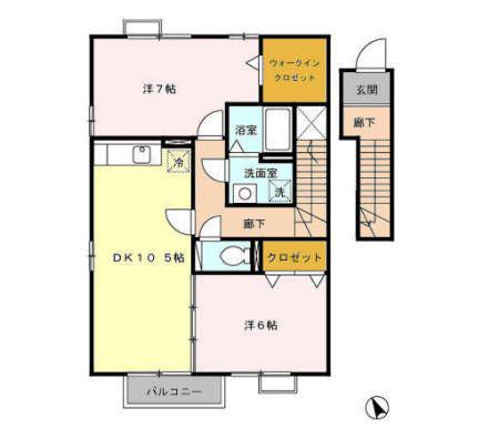 NEXUS(2LDK/2階)の間取り写真
