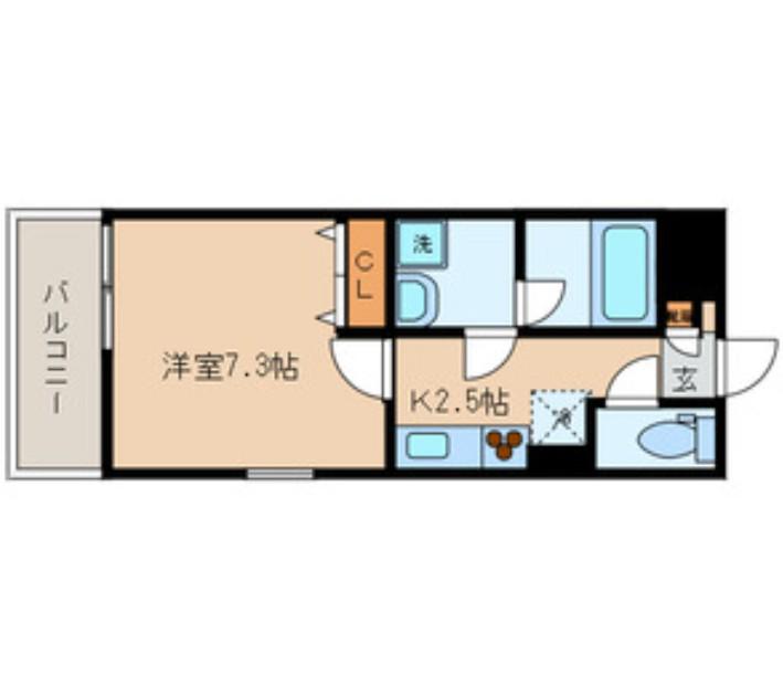 キャトルフルール(1K/2階)の間取り写真