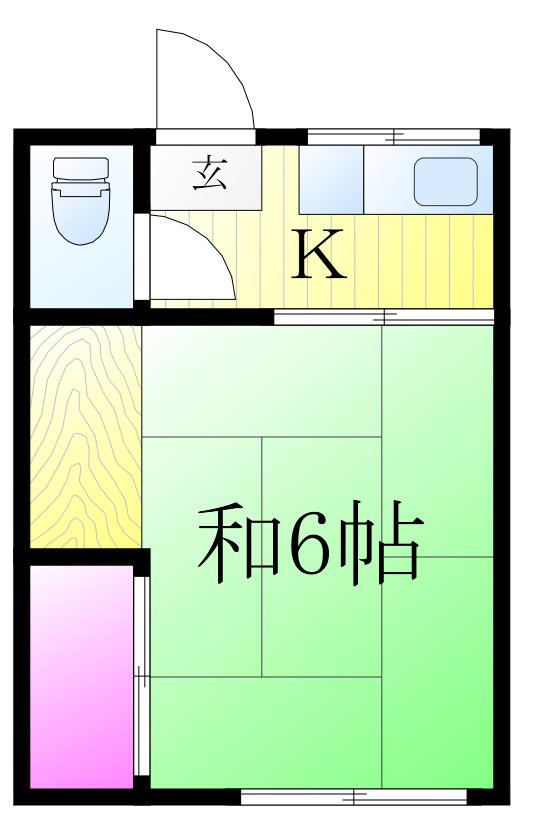 松林荘(1K/2階)の間取り写真