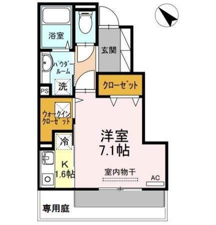 飯島コーポ(1K/1階)の間取り写真