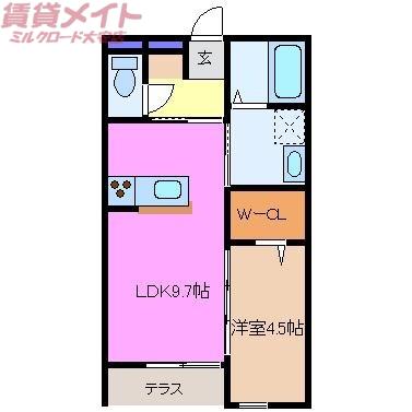 サマサン(1LDK/1階)の間取り写真