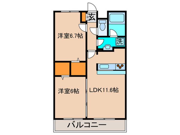 ルミエール鷺沼(2LDK/2階)の間取り写真