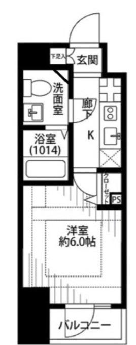 プレール・ドゥーク東京イースト(1K/5階)の間取り写真
