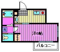 MELLAS大和田(1K/2階)の間取り写真