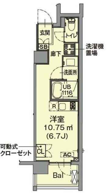 不二美屋III(ワンルーム/5階)の間取り写真
