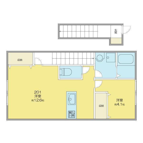 MAISON DE RICH(1LDK/2階)の間取り写真