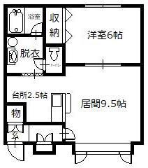 オーキッドテラス(1LDK/2階)の間取り写真