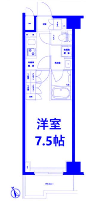 ルーブル川崎中丸子弐番館(1K/6階)の間取り写真