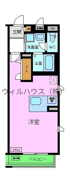 MAISON BLEU FONCE(ワンルーム/1階)の間取り写真
